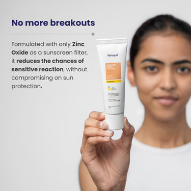 RE' EQUIL Sheer Zinc Tinted Sunscreen, 100% Mineral-Based Sunscreen UVA, UBV, & IR Protection, Water Resistant With SPF 50 PA+++ For All Skin Types, 50g